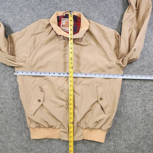 Vintage Baracuta by Van Heusen Jacket Mens 46L Tan Harrington Tartan Lined 90s - Picture 6 of 16
